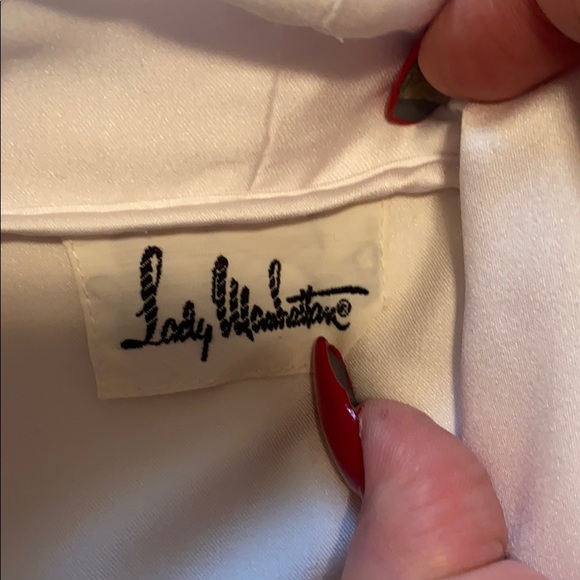 Vintage satin white blouse - Picture 3 of 3